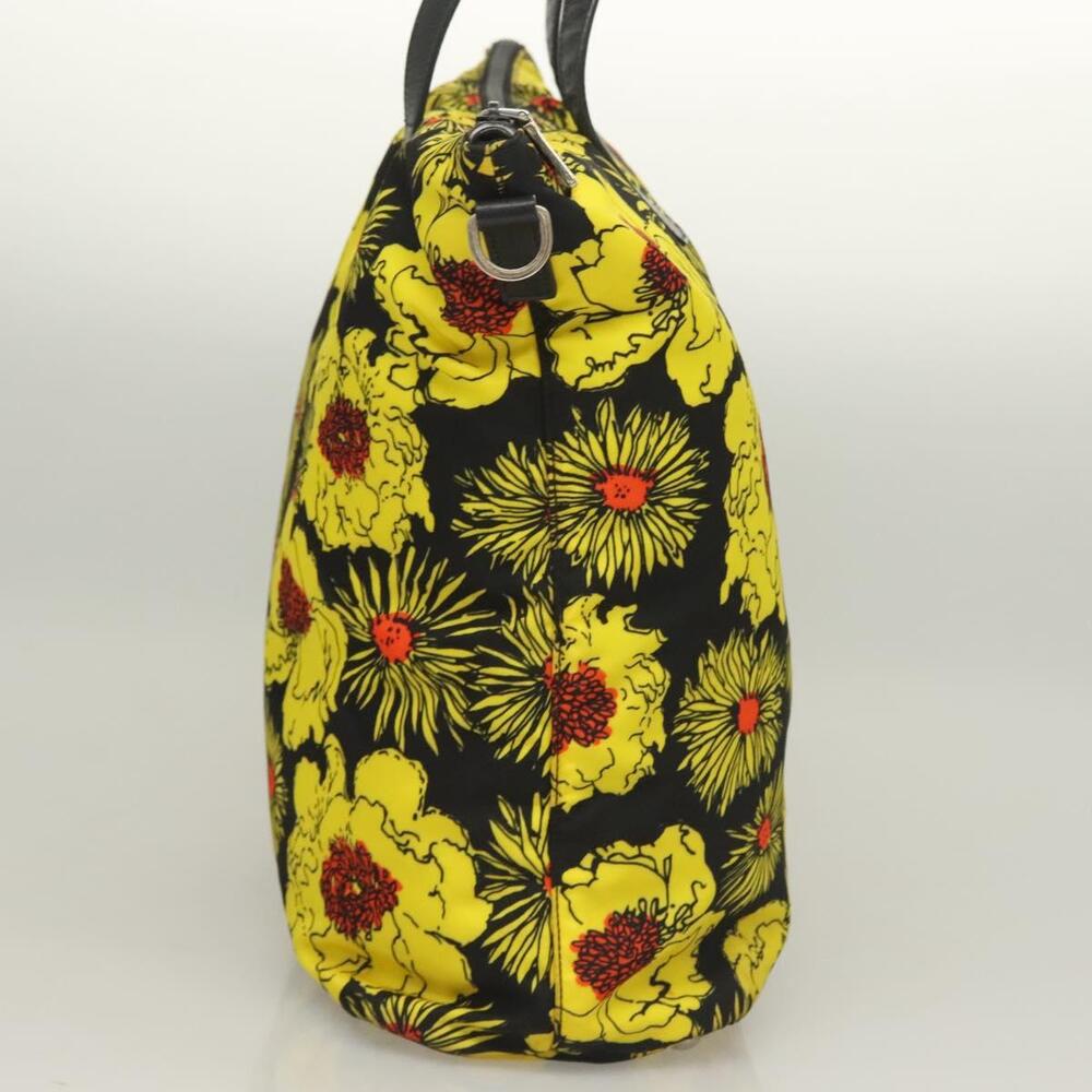 PRADA Hand Bag Nylon Yellow Silver - Picture 5 of 9